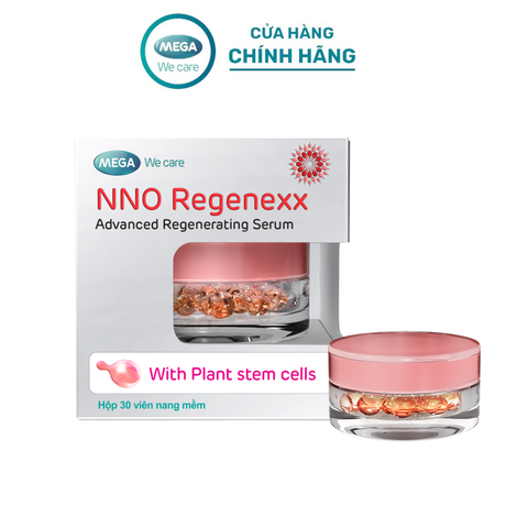  Serum mờ nếp nhăn, giúp da săn chắc - Tế bào gốc thực vật Iris & Hibiscus - NNO REGENEXX Mega We Care (30 viên) 