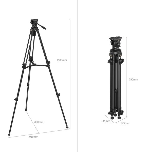 SmallRig 4684 - Lightweight Video Tripod Kit AD-50 Lite