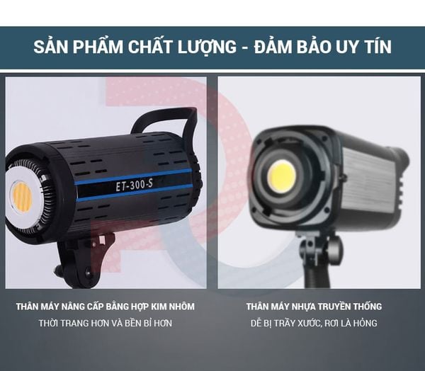 Combo Đèn Led Shitak ET300S kèm softbox 90cm và chân đèn