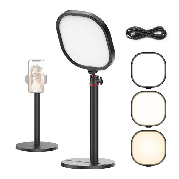 VIJIM K7 - Đèn LED đổi 3 màu (3200-5600K) kèm chân Tripod để bàn có thể điều chỉnh độ cao, Ballhead xoay 360°