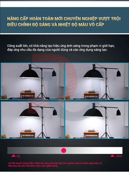 Combo Đèn Led Shitak ET300S kèm softbox 90cm và chân đèn