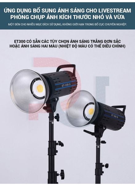Combo Đèn Led Shitak ET300S kèm softbox 90cm và chân đèn