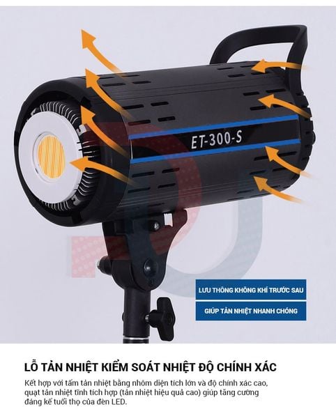 Combo Đèn Led Shitak ET300S kèm softbox 90cm và chân đèn