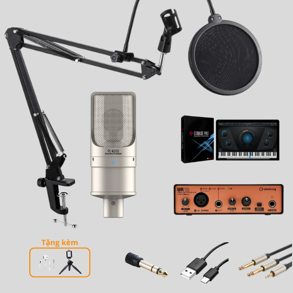 Bộ thu âm Steinberg UR12 Micro thu âm Takstar PC-K200 (2nd Gen)