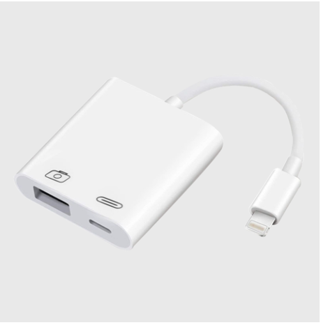 Cap OTG Chuyển Đổi Lightning Sang USB OTG CAMERA Kèm lỗ sạc Pin