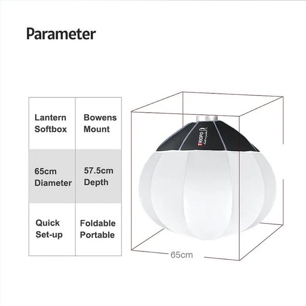 Softbox Cầu Triopo 65cm KQ-65, Softbox cầu chinaball 65cm KQ Triopo