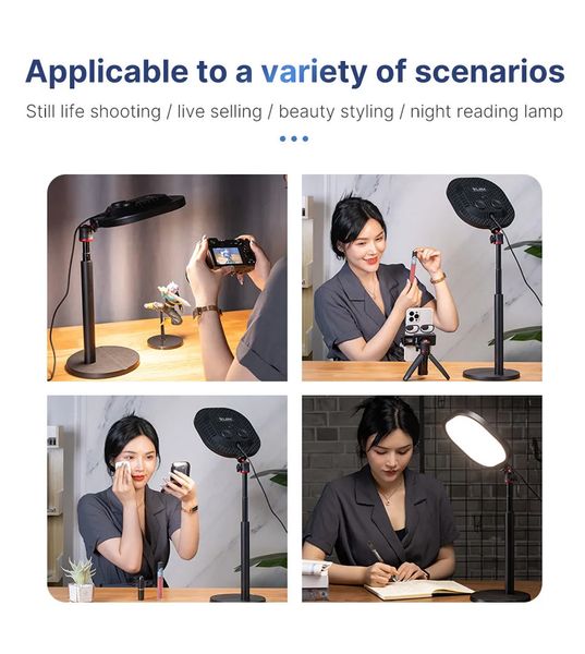 VIJIM K7 - Đèn LED đổi 3 màu (3200-5600K) kèm chân Tripod để bàn có thể điều chỉnh độ cao, Ballhead xoay 360°