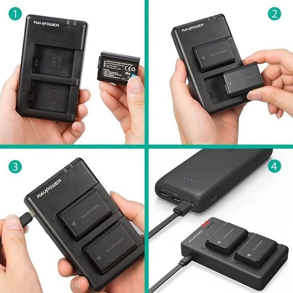 Bộ sạc đôi và 2 pin RAVPOWER RP-PB056 (Sony NP-FW50)