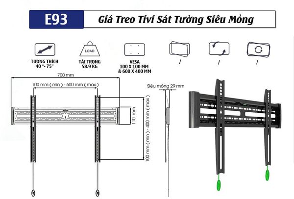Giá treo góc LCD NB P4 (32 - 55)