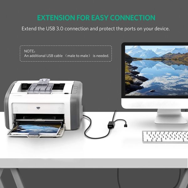 Cáp USB 3.0 nối dài 10m hỗ trợ nguồn Micro USB chính hãng Ugreen 20827 cao cấp