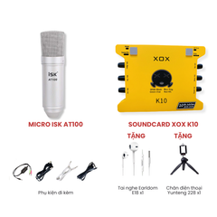 Bộ livestream XOX K10 Micro thu âm ISK AT100 chính hãng