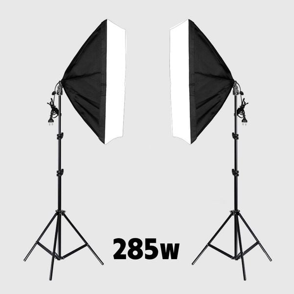 Bộ Kit Studio 2 Đèn E27 - Bóng đèn 285W đổi màu 3200-5500K