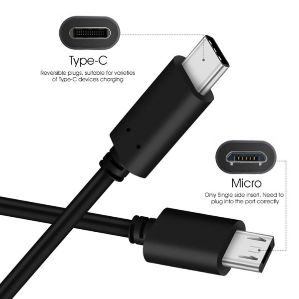 Cáp chuyển Micro USB to Type-C Hàng chính hãng