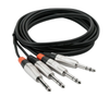 Cáp Hosa Pro 6.5mm ra 6.5mm ( 1.5m dây đôi ) - Stereo Interconnect Dual