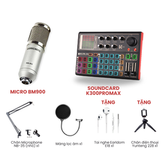 Bộ livestream K300 PRO MAX và Micro thu âm BM900 Woaichang