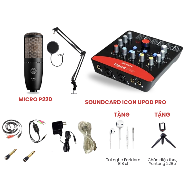 Bộ livestream Icon Upod Pro Micro thu âm AKG P220