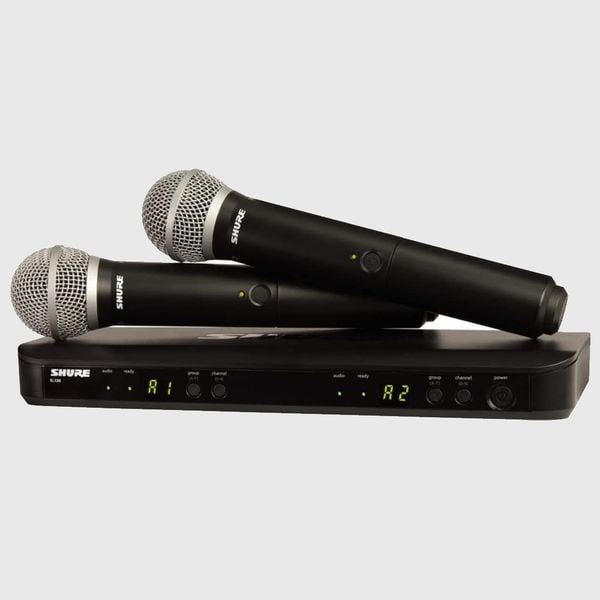 Bộ thu và phát kèm micro không dây Shure BLX288A/SM58 , Micro không dây cầm tay (2mic)