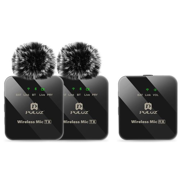 Micro cài áo PULUZ (1 RX + 2 TX) Micro cài áo không dây đa năng