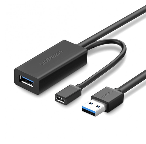 Cáp USB 3.0 nối dài 10m Ugreen 20827 chất lượng cao với hỗ trợ nguồn Micro USB
