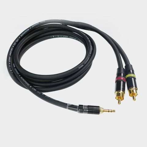 Dây truyền tín hiệu Jack 3.5mm Stereo ra 2 Jack Hoa sen RCA (2M)