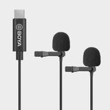 Micro thu âm Boya BY-M3D - Micro thu âm cài áo 2 mic ( Cổng type C )