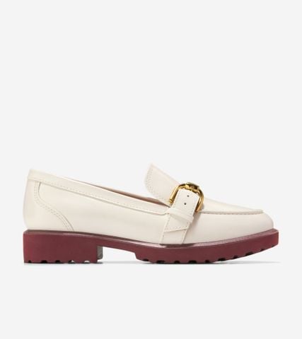 GIANA BUCKLE LOAFERS - BEIGE / 6 / MEDIUM