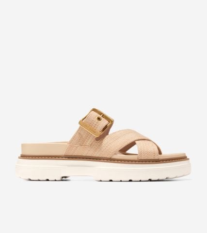 FRAYA SLIDE SANDAL - Beige / 5.5 / MEDIUM