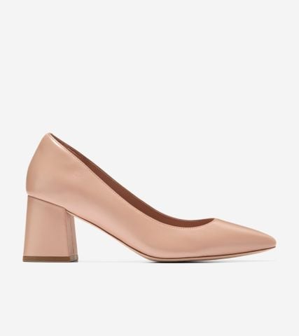 Cassandra Block Heel Pumps - BEIGE / 5.5