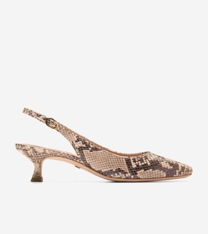 TAYLA KITTEN HEEL SLING PUMPS 45MM - BEIGE / 5.5 / MEDIUM