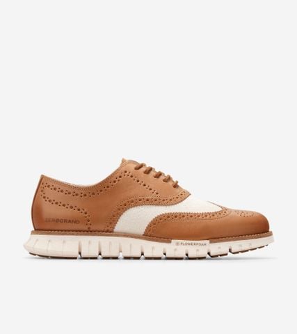 ZERØGRAND REMASTERED WINGTIP OXFORD LINED - BEKHAKI / 7 / WIDE