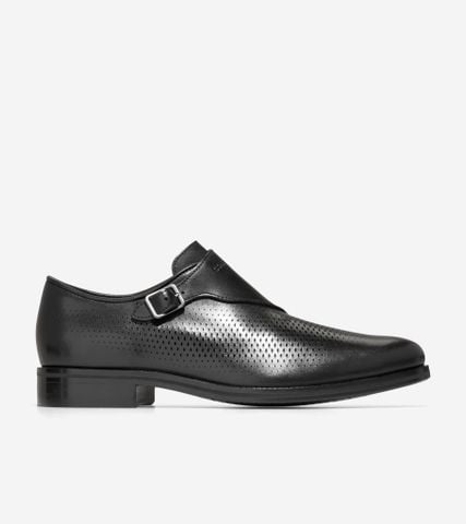 WASHINGTON GRAND LASER SINGLE MONK STRAP - BLACK / 7 / WIDE