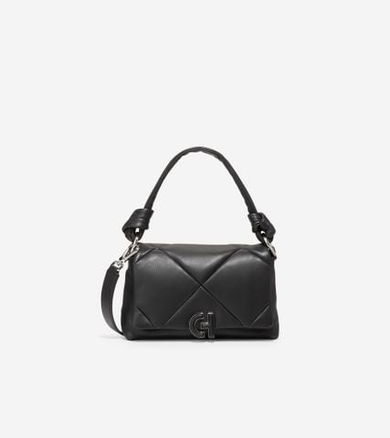 QUILTED SHOULDER BAG - BLACK