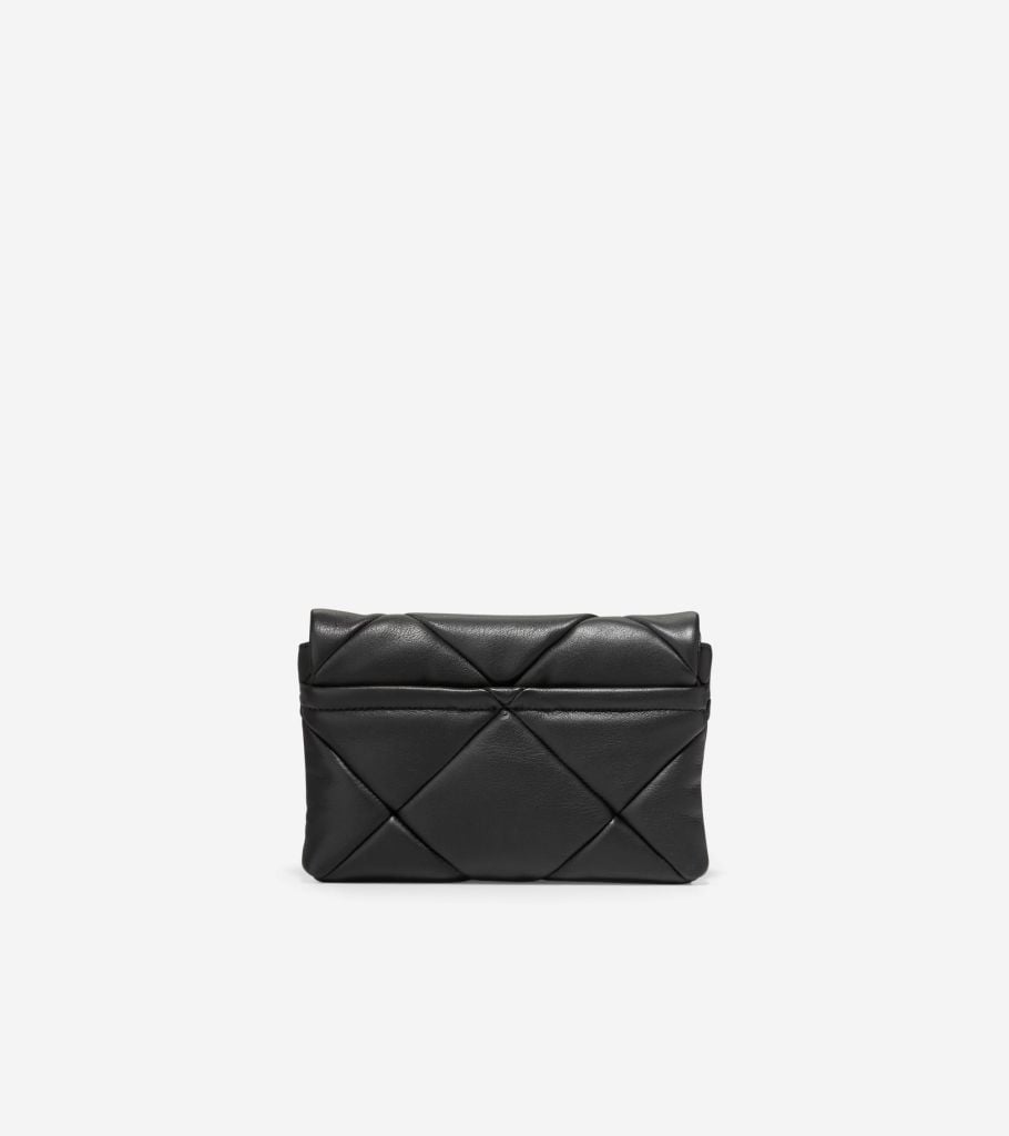 crystal quilted clutch