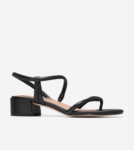 CALLI THONG BLK HEEL SANDAL 40MM - BLACK / 5 / Medium