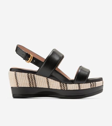 AISLIN WEDGE SANDAL - Black / 5.5 / MEDIUM