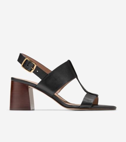 JOSIE T-STRAP SANDALS - BLACK / 5.5 / MEDIUM