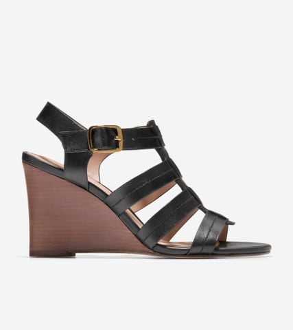 JOSIE FISHERMAN WEDGE SANDALS - BLACK / 5.5 / Medium