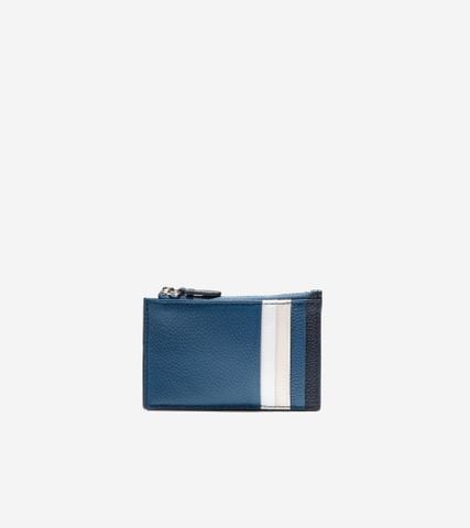 CARD CASE W/ZIP - BLUE