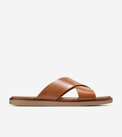 NANTUCKET CROSS STRAP SANDAL - BROWN / 7 / MEDIUM