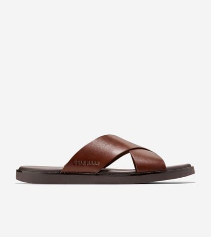 NANTUCKET CROSS STRAP SANDAL - BROWN / 7 / MEDIUM