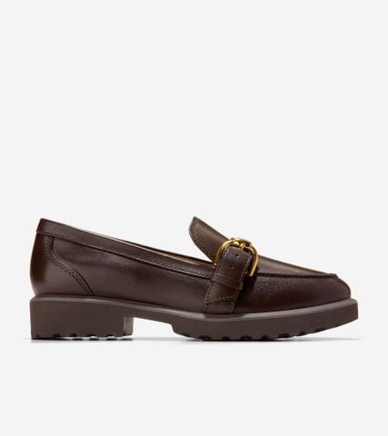 GIANA BUCKLE LOAFERS - BROWN / 5.5 / MEDIUM