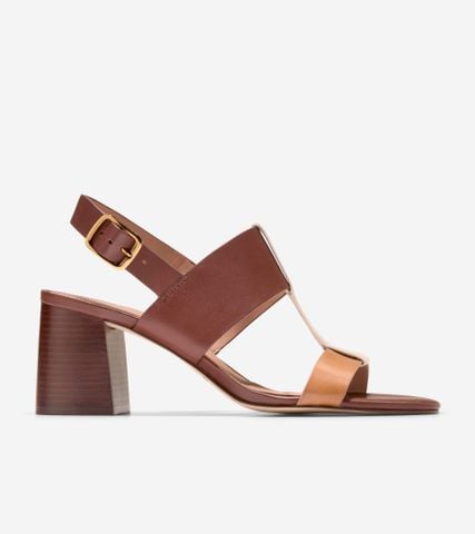 JOSIE T-STRAP SANDALS - BROWN / 5.5 / MEDIUM