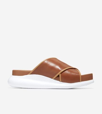 2.ZERØGRAND CRISS CROSS SLIDE SANDAL - HONEY / 7.5