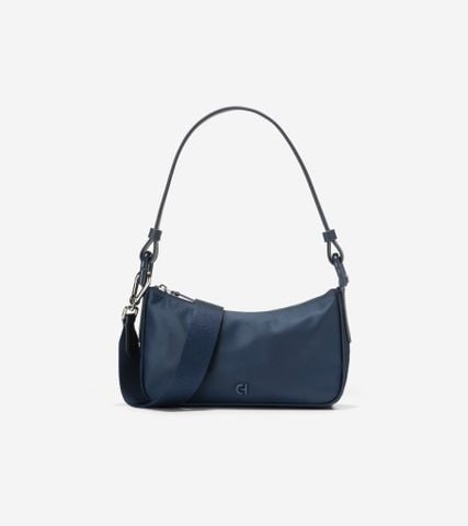CONVERTIBLE NYLON SHOULDER BAG - NAVY