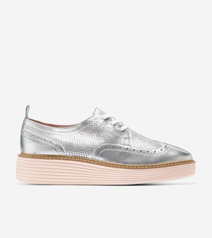 ØRIGINALGRAND PLATFORM WINGTIP OXFORD - SILVER / 5.5 / Wide