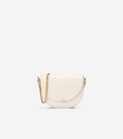 EVIE CHAIN SADDLE BAG - WHITE
