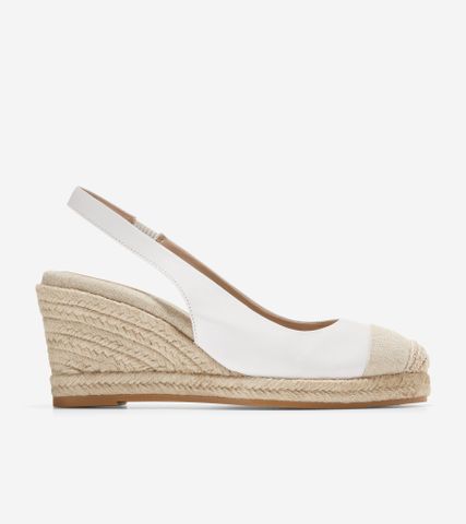 CLOUDFEEL ESPADRI WEDGE SLINGBBACK 80 - WHITE / 5 / Medium