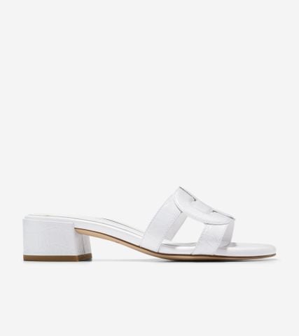 CHRISEE BLOCK HEEL SANDAL - White / 5.5 / MEDIUM