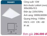  ĐÈN LED PANEL ÂM TRẦN 300x300 (30x30) DUHAL DGA801 / DGA 801 