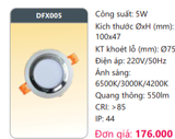  ĐÈN LED ÂM TRẦN 3 (BA) MÀU DUHAL 5W - DFX005 / DFX 005 